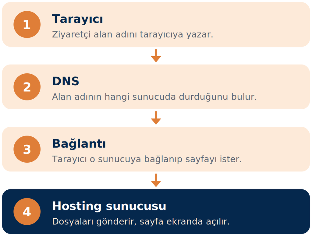Bir web sitesinin açılması: alan adı, DNS ve hosting sunucusu arasındaki dört adım